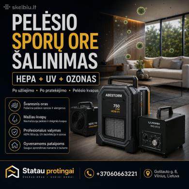 Pelėsio sporų šalinimas ore | HEPA + UV + Ozonas-0