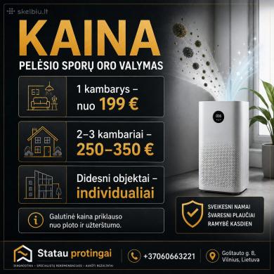 Pelėsio sporų šalinimas ore | HEPA + UV + Ozonas-3