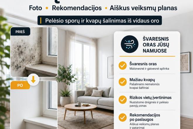Pelėsio sporų šalinimas ore | HEPA + UV + Ozonas-0