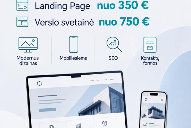 Interneto svetainių kūrimas verslui | Landing Page nuo 350 €-0