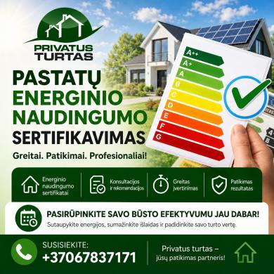 Skubiai energinio naudingumo sertifikatas visoje Lietuvoje per 24 val-2