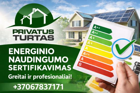 Skubiai energinio naudingumo sertifikatas visoje Lietuvoje per 24 val-0