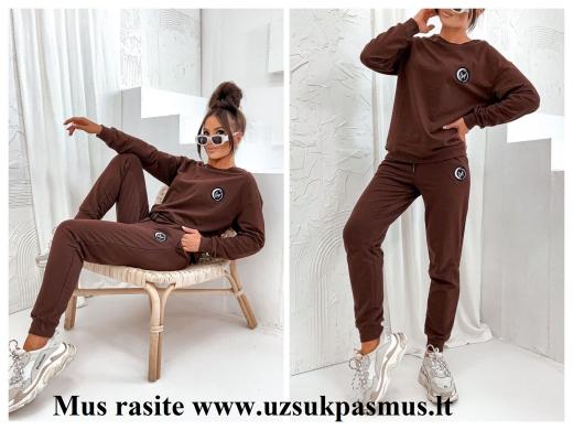 Medvilniniai moteriški laisvalaikio kostiumas apkūnioms-0