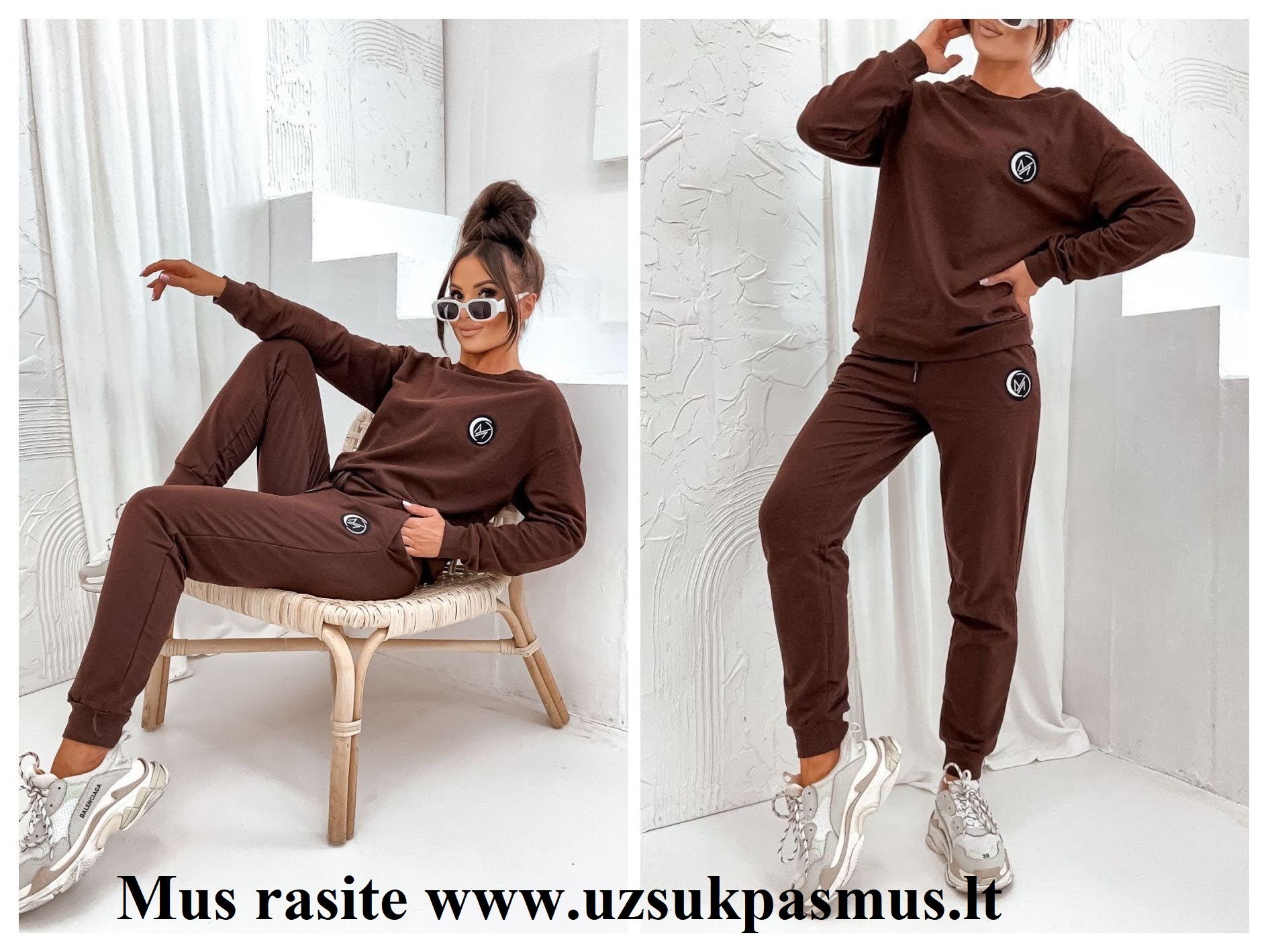Medvilniniai moteriški laisvalaikio kostiumas apkūnioms-0