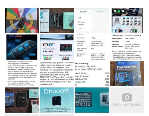 Ottocast belaidžiai Carplay/Android auto perdavėjai-0
