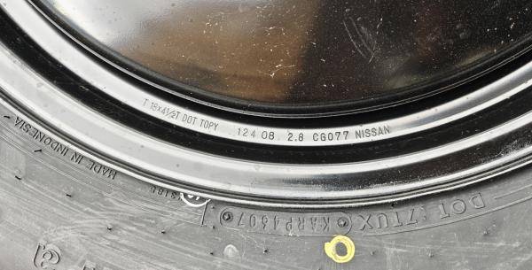 Naujas originalus atsarginis ratas „tabletė“ Goodyear T175/90 D18 (Nissan)-6